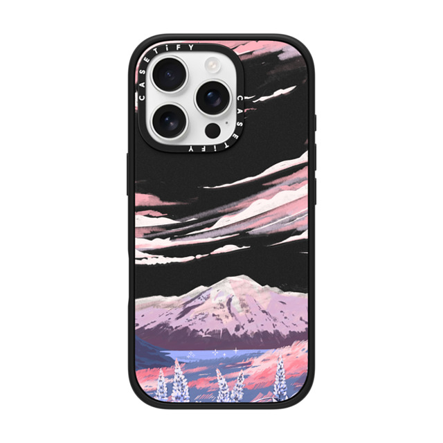 Papio Press x CASETiFY iPhone 16 Pro ケース マットブラック インパクトケース MagSafe対応 Mount Cook by Papio Press