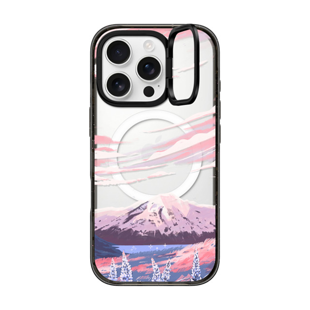 Papio Press x CASETiFY iPhone 16 Pro ケース ブラック インパクトリングスタンドケース MagSafe対応 Mount Cook by Papio Press