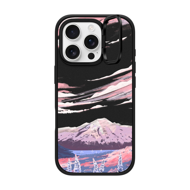 Papio Press x CASETiFY iPhone 16 Pro ケース マットブラック インパクトリングスタンドケース MagSafe対応 Mount Cook by Papio Press