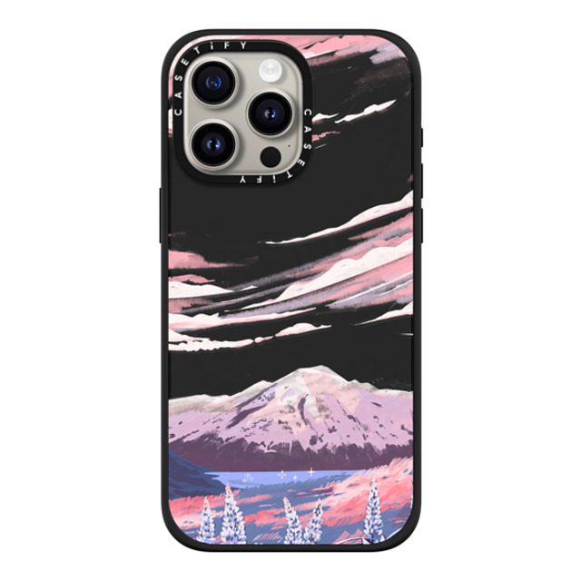 Papio Press x CASETiFY iPhone 15 Pro Max ケース マットブラック インパクトケース MagSafe対応 Mount Cook by Papio Press