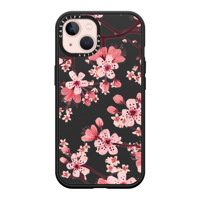 Papio Press x CASETiFY iPhone 13 ケース マットブラック インパクトケース MagSafe対応 Watercolor Blossom