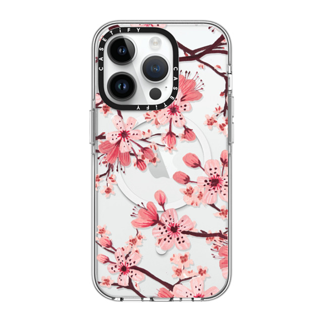 Papio Press x CASETiFY iPhone 14 Pro ケース クリア クリア ケース MagSafe対応 Watercolor Blossom