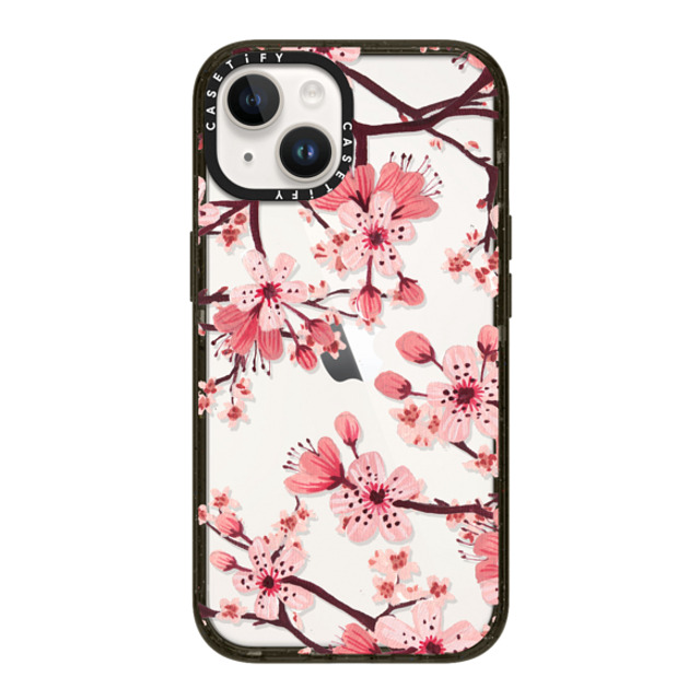 Papio Press x CASETiFY iPhone 14 ケース ブラック インパクトケース Watercolor Blossom