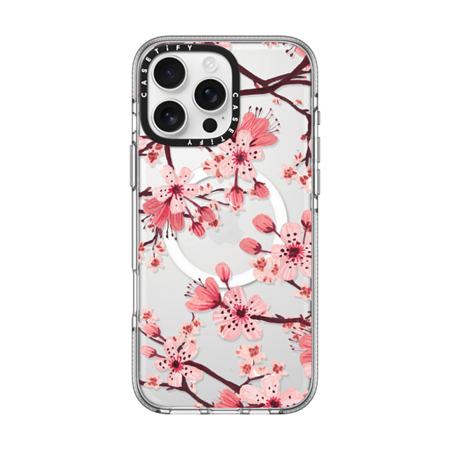 Papio Press x CASETiFY iPhone 16 Pro Max ケース クリア クリア ケース MagSafe対応 Watercolor Blossom