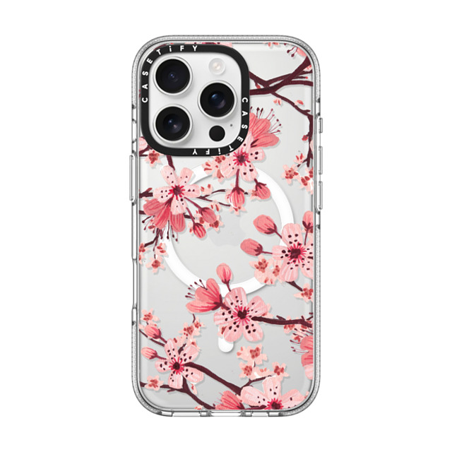 Papio Press x CASETiFY iPhone 16 Pro ケース クリア クリア ケース MagSafe対応 Watercolor Blossom