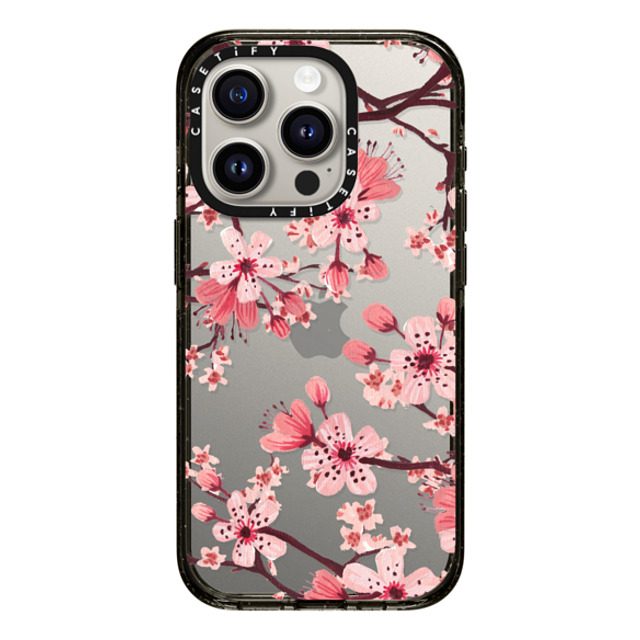 Papio Press x CASETiFY iPhone 15 Pro ケース ブラック インパクトケース Watercolor Blossom