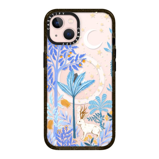 Papio Press x CASETiFY iPhone 13 ケース ブラック インパクトケース MagSafe対応 Jackalope Mythical Moon by Papio Press