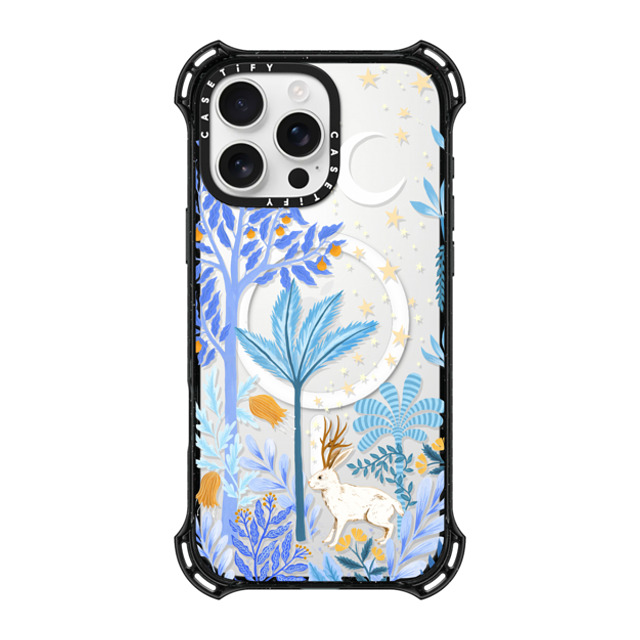 Papio Press x CASETiFY iPhone 16 Pro Max ケース ブラック バウンスケース Jackalope Mythical Moon by Papio Press