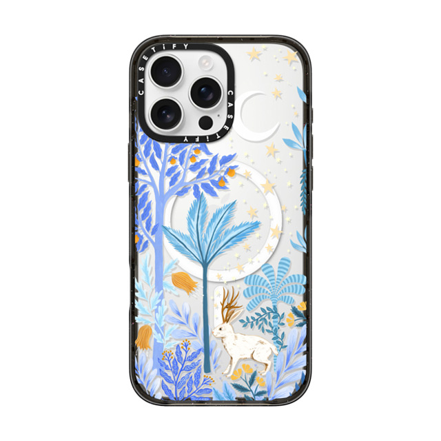 Papio Press x CASETiFY iPhone 16 Pro Max ケース ブラック インパクトケース MagSafe対応 Jackalope Mythical Moon by Papio Press