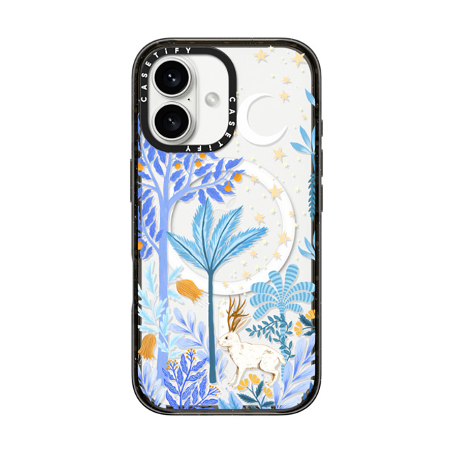 Papio Press x CASETiFY iPhone 16 ケース ブラック インパクトケース MagSafe対応 Jackalope Mythical Moon by Papio Press