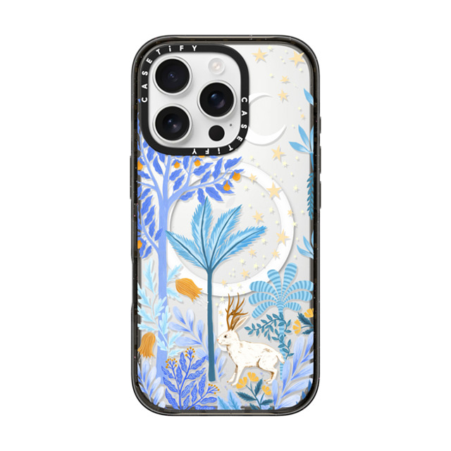 Papio Press x CASETiFY iPhone 16 Pro ケース ブラック インパクトケース MagSafe対応 Jackalope Mythical Moon by Papio Press