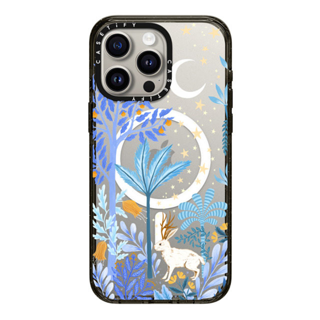 Papio Press x CASETiFY iPhone 15 Pro Max ケース ブラック インパクトケース MagSafe対応 Jackalope Mythical Moon by Papio Press