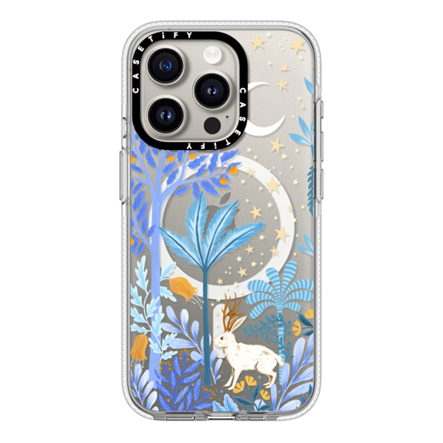 Papio Press x CASETiFY iPhone 15 Pro ケース クリア クリア ケース MagSafe対応 Jackalope Mythical Moon by Papio Press