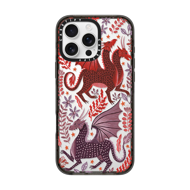 Papio Press x CASETiFY iPhone 16 Pro Max ケース ブラック インパクトケース Red Dragon Mythical Magic