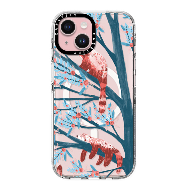 Papio Press x CASETiFY iPhone 15 ケース Animal クリア クリア ケース MagSafe対応 Red Pandas by Papio Press Father's Day Papio Press x CASETiFY iPhone 15 ケース Animal クリア クリア ケース MagSafe対応 Red Pandas by Papio Press Father's Day