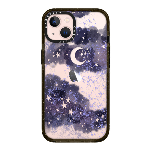 Papio Press x CASETiFY iPhone 13 ケース ブラック インパクトケース Inky night sky