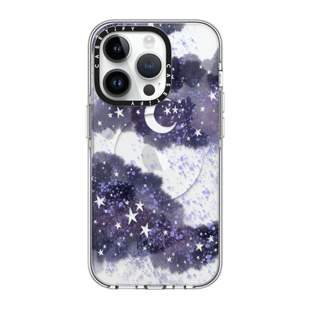 Papio Press x CASETiFY iPhone 14 Pro ケース クリア クリア ケース MagSafe対応 Inky night sky