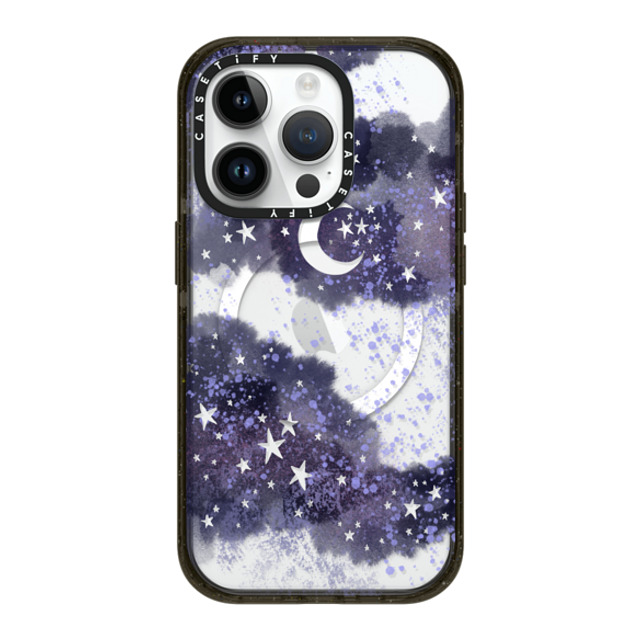 Papio Press x CASETiFY iPhone 14 Pro ケース ブラック インパクトケース MagSafe対応 Inky night sky