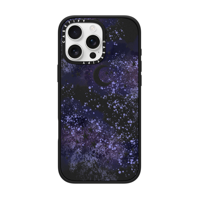 Papio Press x CASETiFY iPhone 16 Pro Max ケース マットブラック インパクトケース MagSafe対応 Inky night sky