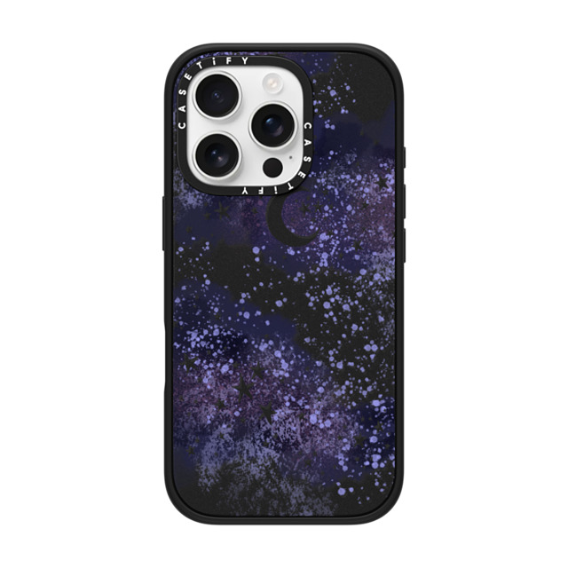 Papio Press x CASETiFY iPhone 16 Pro ケース マットブラック インパクトケース MagSafe対応 Inky night sky