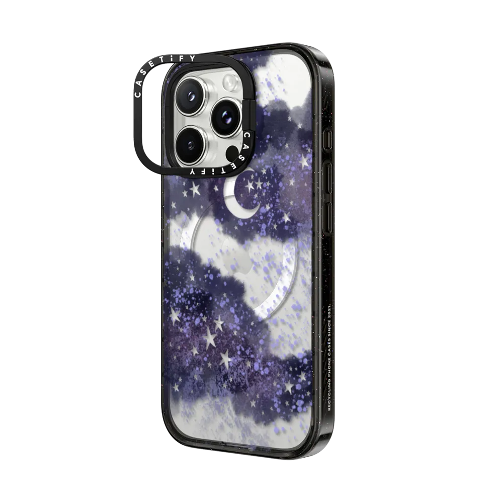 Impact Ring Stand iPhone 16 Pro Case MagSafe Compatible - Inky night sky