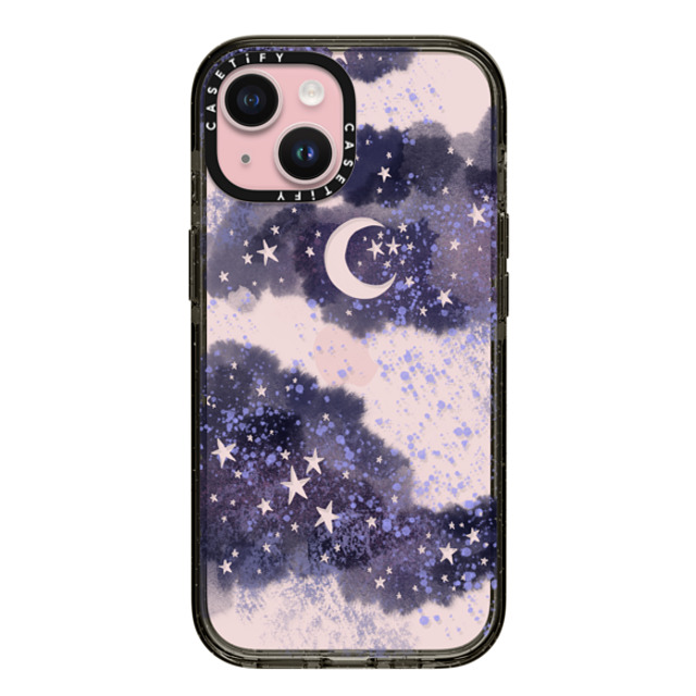 Papio Press x CASETiFY iPhone 15 ケース ブラック インパクトケース Inky night sky