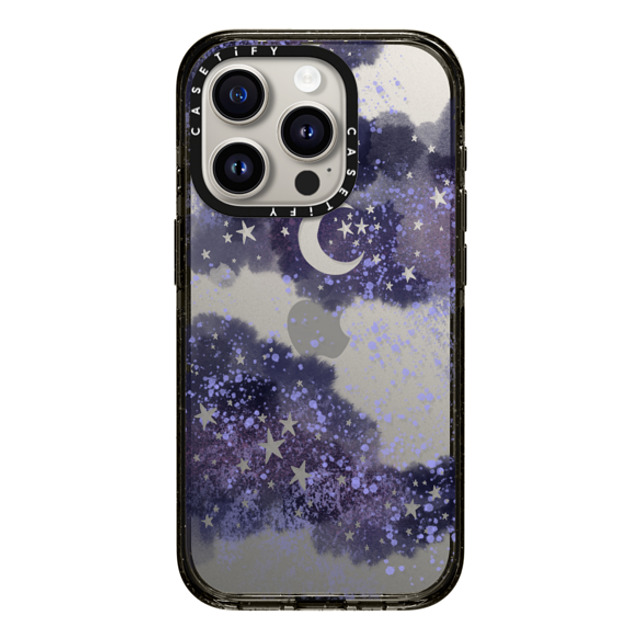 Papio Press x CASETiFY iPhone 15 Pro ケース ブラック インパクトケース Inky night sky