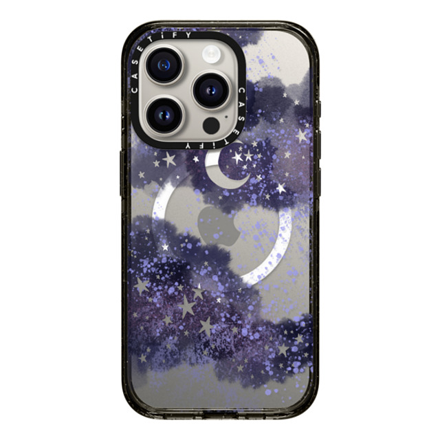 Papio Press x CASETiFY iPhone 15 Pro ケース ブラック インパクトケース MagSafe対応 Inky night sky