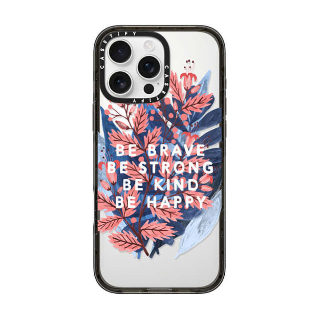 Papio Press x CASETiFY iPhone 16 Pro Max Case Floral,Animal Black Impact Case MagSafe Compatible Be Brave, Be Strong by Papio Press Back to School Papio Press x CASETiFY iPhone 16 Pro Max Case Floral,Animal Black Impact Case MagSafe Compatible Be Brave, Be Strong by Papio Press Back to School