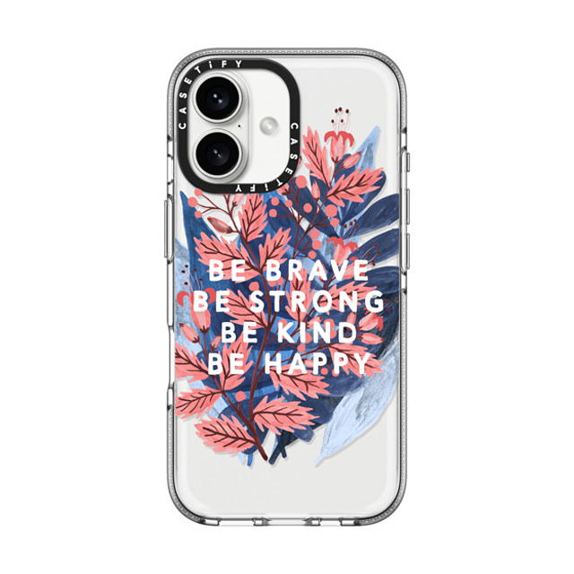 Papio Press x CASETiFY iPhone 16 ケース Floral,Animal クリア クリア ケース MagSafe対応 Be Brave, Be Strong by Papio Press Back to School Papio Press x CASETiFY iPhone 16 ケース Floral,Animal クリア クリア ケース MagSafe対応 Be Brave, Be Strong by Papio Press Back to School