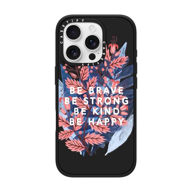 Papio Press x CASETiFY iPhone 16 Pro Case Floral,Animal Matte Black Impact Case MagSafe Compatible Be Brave, Be Strong by Papio Press Back to School Papio Press x CASETiFY iPhone 16 Pro Case Floral,Animal Matte Black Impact Case MagSafe Compatible Be Brave, Be Strong by Papio Press Back to School