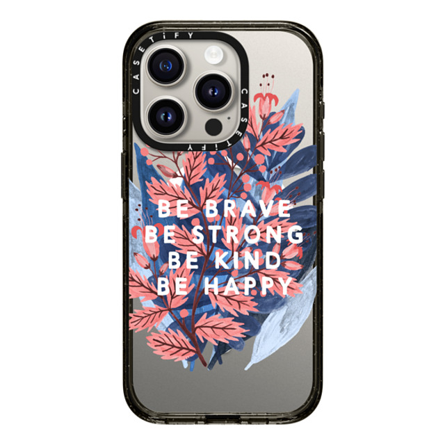Papio Press x CASETiFY iPhone 15 Pro Case Floral,Animal Black Impact Case MagSafe Compatible Be Brave, Be Strong by Papio Press Back to School Papio Press x CASETiFY iPhone 15 Pro Case Floral,Animal Black Impact Case MagSafe Compatible Be Brave, Be Strong by Papio Press Back to School