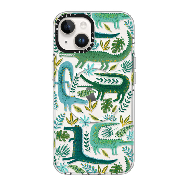Papio Press x CASETiFY iPhone 14 Case Clear Clear Case MagSafe Compatible Green Crocodiles Wildlife Papio Press x CASETiFY iPhone 14 Case Clear Clear Case MagSafe Compatible Green Crocodiles Wildlife
