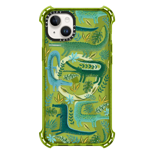 Papio Press x CASETiFY iPhone 14 Plus ケース Kiwi バウンスケース Green Crocodiles Wildlife