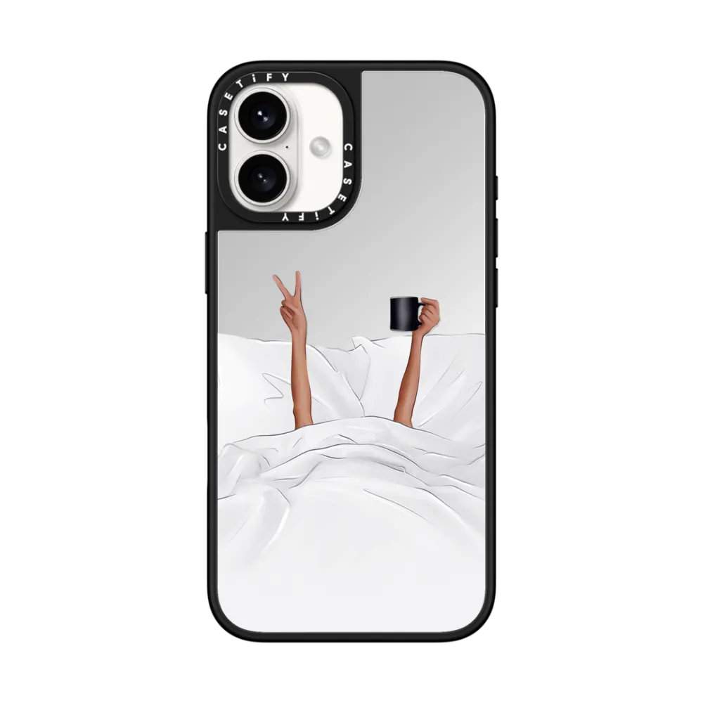 Mirror iPhone 16 Plus Case MagSafe Compatible - Coffee in Bed Transparent