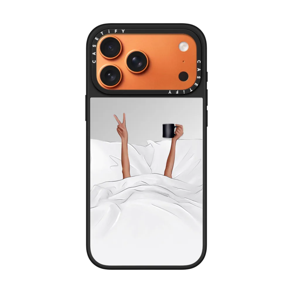 Mirror iPhone 17 Pro Max Case MagSafe Compatible - Coffee in Bed Transparent
