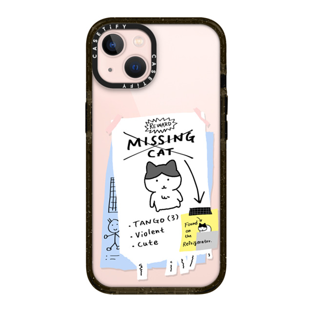 namsee x CASETiFY iPhone 13 ケース ブラック インパクトケース MISSING CAT BY NAMSEE