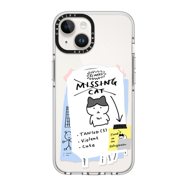 namsee x CASETiFY iPhone 14 ケース クリア クリア ケース MagSafe対応 MISSING CAT BY NAMSEE