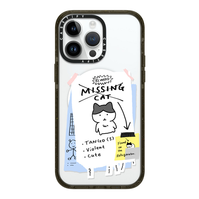 namsee x CASETiFY iPhone 14 Pro Max ケース ブラック インパクトケース MagSafe対応 MISSING CAT BY NAMSEE