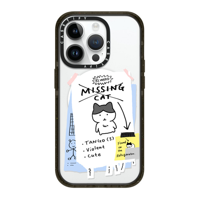 namsee x CASETiFY iPhone 14 Pro ケース ブラック インパクトケース MagSafe対応 MISSING CAT BY NAMSEE