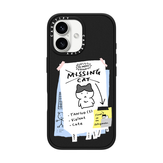 namsee x CASETiFY iPhone 16 ケース マットブラック インパクトケース MagSafe対応 MISSING CAT BY NAMSEE namsee x CASETiFY iPhone 16 ケース マットブラック インパクトケース MagSafe対応 MISSING CAT BY NAMSEE