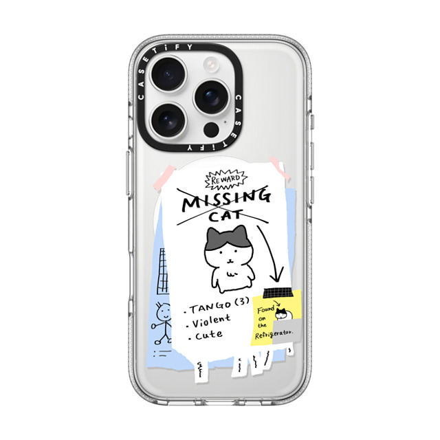 namsee x CASETiFY iPhone 16 Pro ケース クリア クリア ケース MagSafe対応 MISSING CAT BY NAMSEE