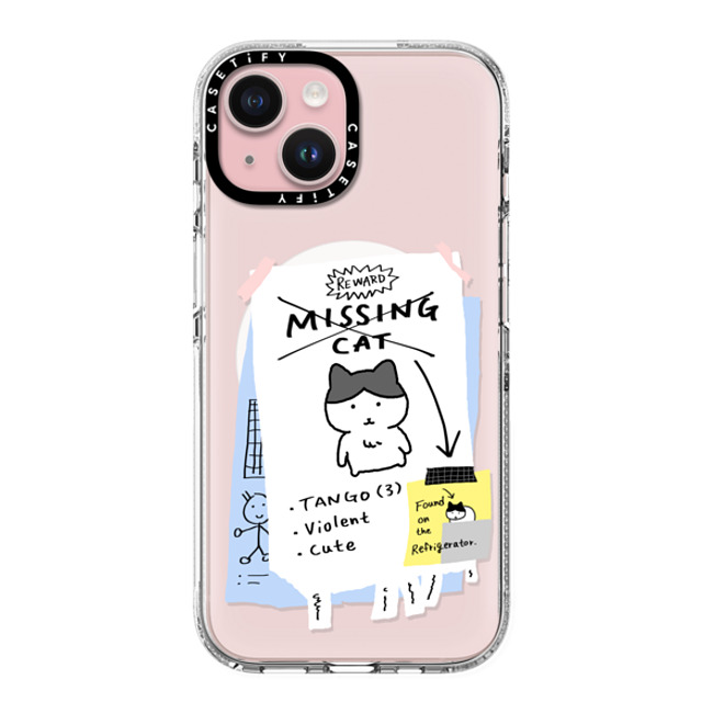 namsee x CASETiFY iPhone 15 Case Cat,Animal クリア クリア ケース MagSafe対応 MISSING CAT BY NAMSEE Mother's Day namsee x CASETiFY iPhone 15 Case Cat,Animal クリア クリア ケース MagSafe対応 MISSING CAT BY NAMSEE Mother's Day