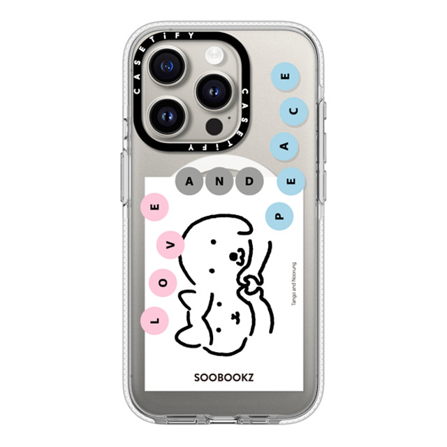 namsee x CASETiFY iPhone 15 Pro ケース クリア クリア ケース MagSafe対応 LOVE AND PEACE BY NAMSEE