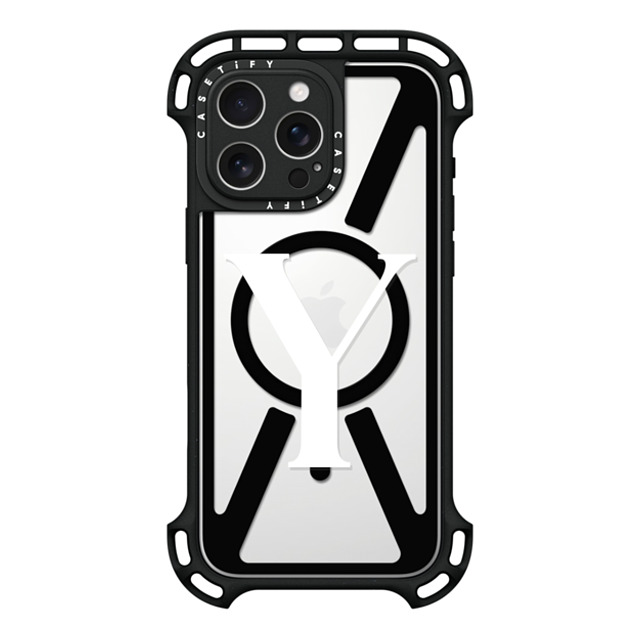 CASETiFY iPhone 16 Pro Max ケース ブラック ウルトラ バウンスケース MagSafe対応 Customization - (Y)