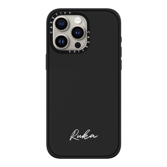 CASETiFY iPhone 15 Pro Max ケース マットブラック インパクトケース MagSafe対応 Customization - (Ruka)