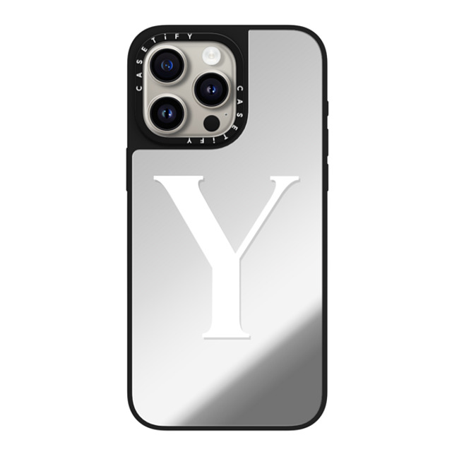 CASETiFY iPhone 15 Pro Max ケース Silver on Black ミラーケース MagSafe対応 Customization - (Y)