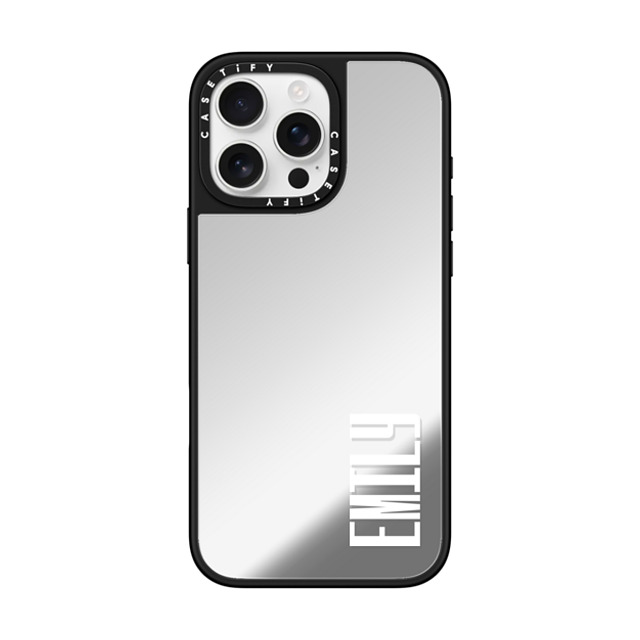 CASETiFY iPhone 16 Pro Max Case Silver on Black ミラーケース MagSafe対応 Custom Case - EMILY CASETiFY iPhone 16 Pro Max Case Silver on Black ミラーケース MagSafe対応 Custom Case - EMILY