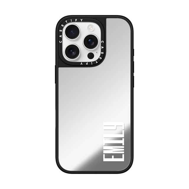 CASETiFY iPhone 16 Pro Case Silver on Black ミラーケース MagSafe対応 Custom Case - EMILY CASETiFY iPhone 16 Pro Case Silver on Black ミラーケース MagSafe対応 Custom Case - EMILY