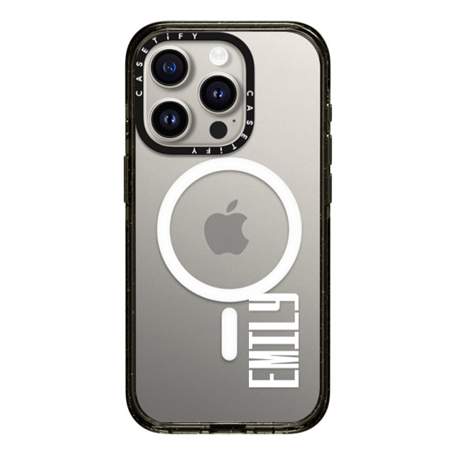 CASETiFY iPhone 15 Pro Case Black Impact Case MagSafe Compatible Custom Case - EMILY CASETiFY iPhone 15 Pro Case Black Impact Case MagSafe Compatible Custom Case - EMILY